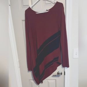 Asymmetrical Maroon & Black New York & Company light sweater - Large